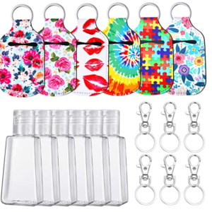 50% off on Hand Sanitizer Bottle Keychain Holder Set Includes 6pcs