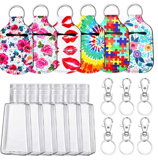 50% off on Hand Sanitizer Bottle Keychain Holder Set Includes 6pcs