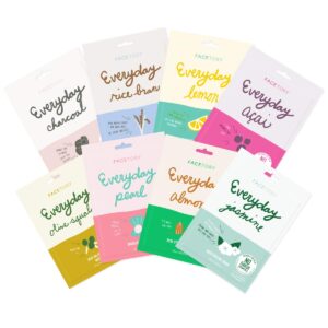Save 50% on Everyday Set of 8 Sheet Masks - Revitalizing, Purifying, Brightening, Hydrating, Anti-aging With No Harsh Chemicals