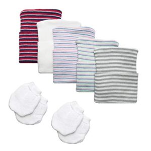 Newborn Baby Hospital Hat and Mitten Set