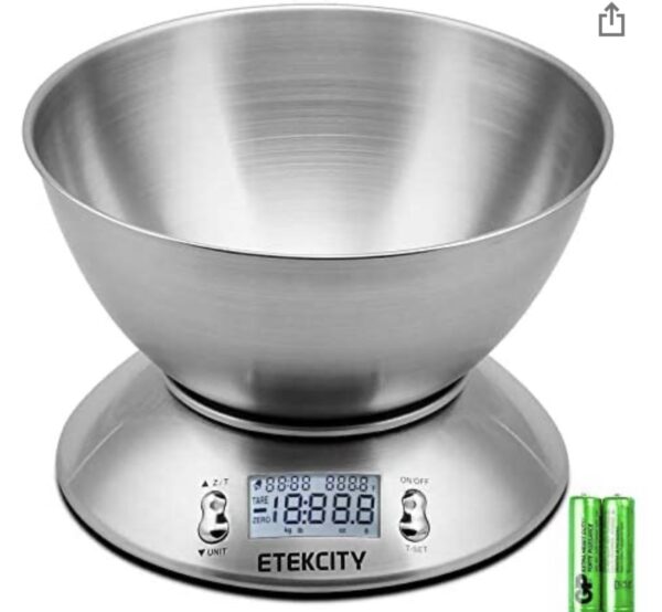 10%off on Food Scale with Bowl, Timer, and Temperature Sensor, Digital Kitchen Weight