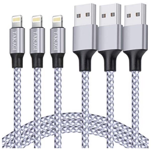 50% off on USB Lightning Cable 3PACK 6FT-Nylon Braided