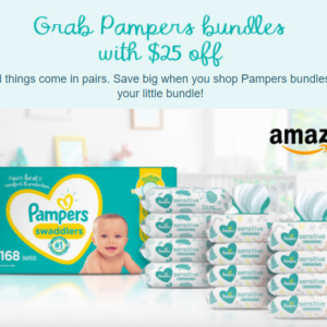 Get $25 off on Pampers diapers & wipes bundles